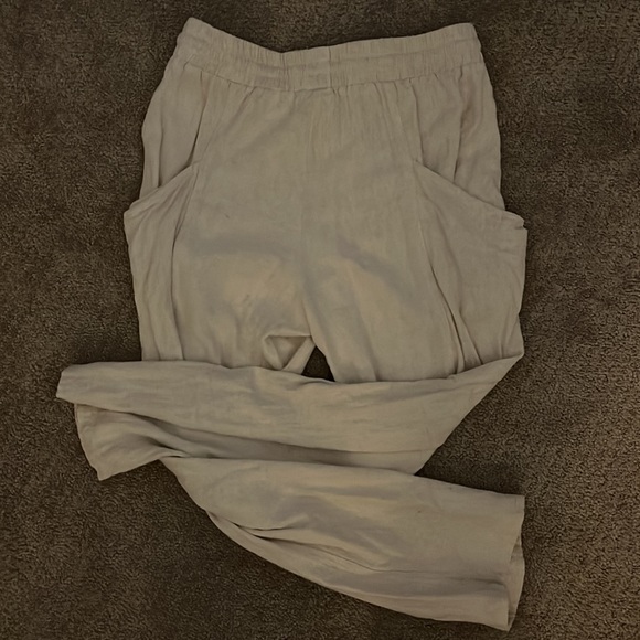 Illa illa cream linen pants with drawstring and pockets - Picture 3 of 3